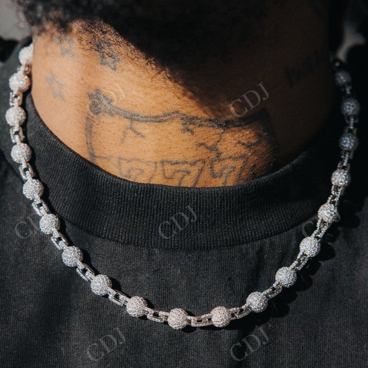 Hip Hop Ball Link Custom Moissanite Chain CustomDiamJewel
