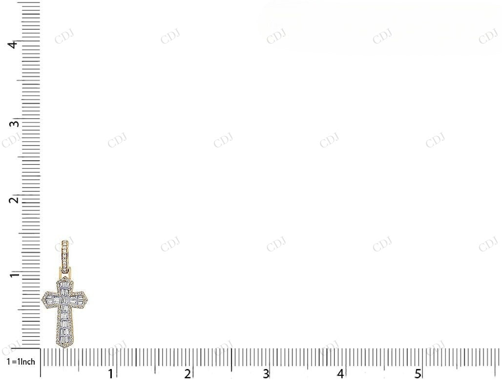 10K Gold Lab Grown Diamond 1.4 Inch Cross Pendant Hip Hop Pendent customdiamjewel