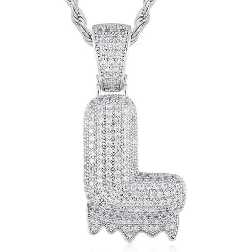 Full Iced out VVS Lab Diamond 10K Gold Alphabets Pendant hip hop jewelry CustomDiamJewel