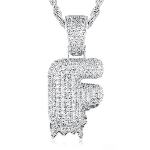 Full Iced out VVS Lab Diamond 10K Gold Alphabets Pendant hip hop jewelry CustomDiamJewel