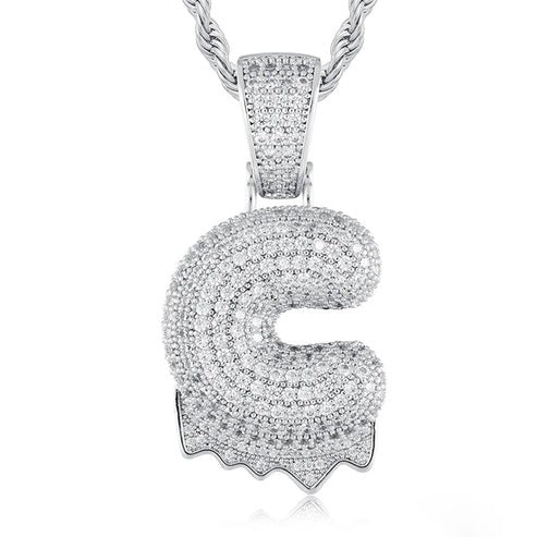 Full Iced out VVS Lab Diamond 10K Gold Alphabets Pendant hip hop jewelry CustomDiamJewel