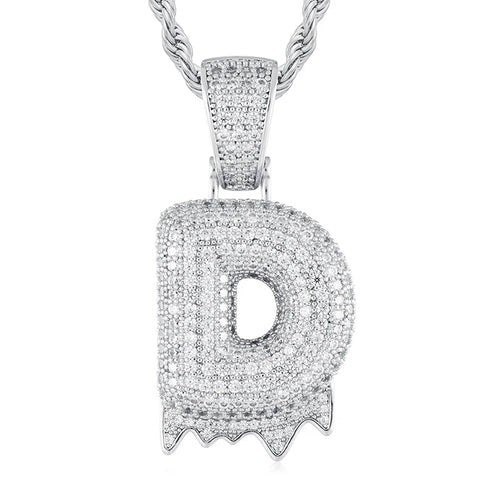 Full Iced out VVS Lab Diamond 10K Gold Alphabets Pendant hip hop jewelry CustomDiamJewel