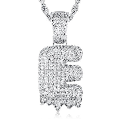 Full Iced out VVS Lab Diamond 10K Gold Alphabets Pendant