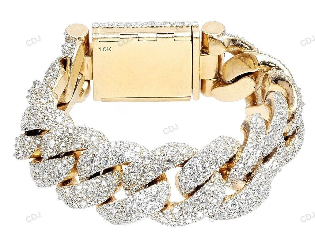 Hip Hop Style Silver Mosaic Setting Cuban Bracelet hip hop jewelry customdiamjewel