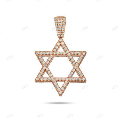 925 Sterling Silver Star Shape Pendant hip hop jewelry CustomDiamJewel