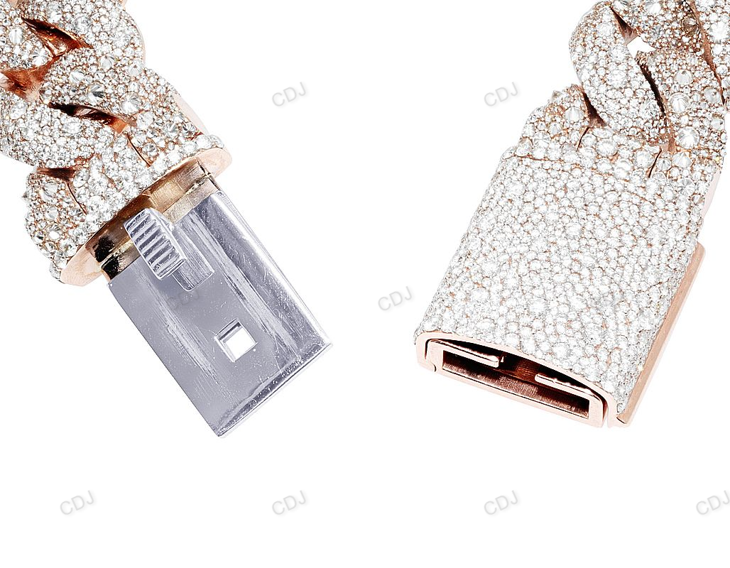 Hip Hop Style Silver Mosaic Setting Cuban Bracelet hip hop jewelry customdiamjewel