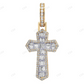 10K Gold Lab Grown Diamond 1.4 Inch Cross Pendant Hip Hop Pendent customdiamjewel