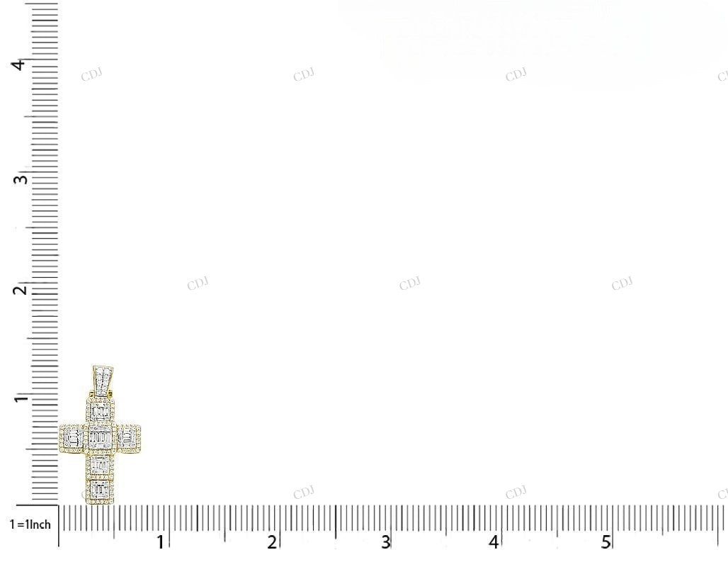 10K Yellow Gold Luxury Cross Pendant hip hop jewelry CustomDiamJewel