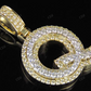 1.5" 1.5 CTW 14K Gold Real Diamond Custom 3D Initial 'Q' Letter Pendant CustomDiamJewel
