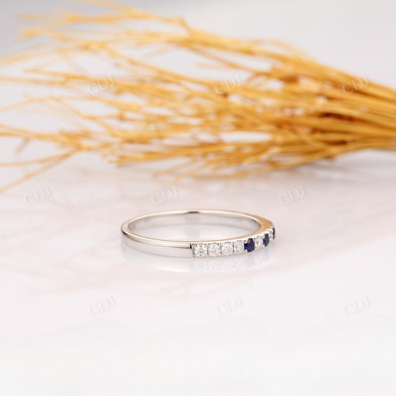 Half Eternity Sapphire Moissanite Wedding Band  customdiamjewel   