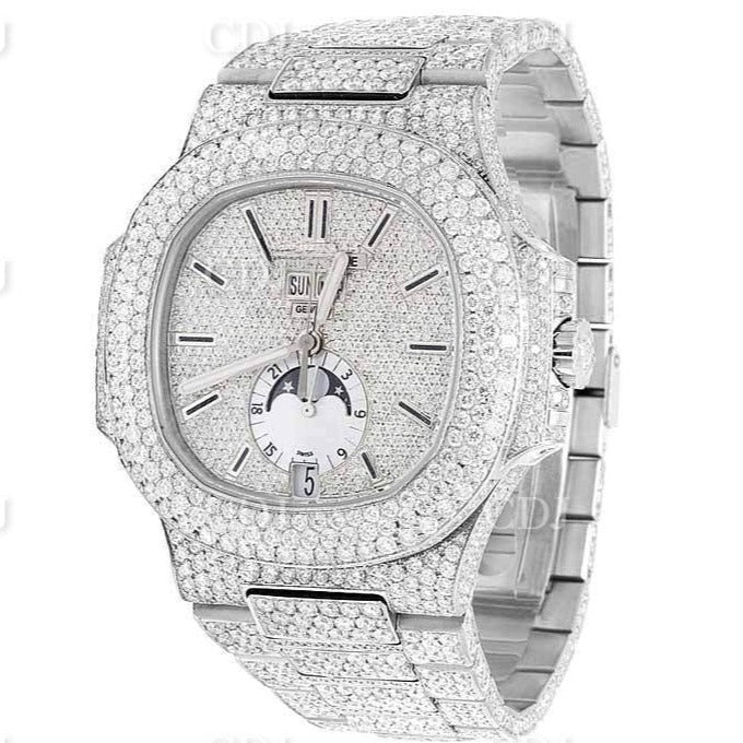 Iced Out Natural Diamond Patek Philippe Watch customdiamjewel