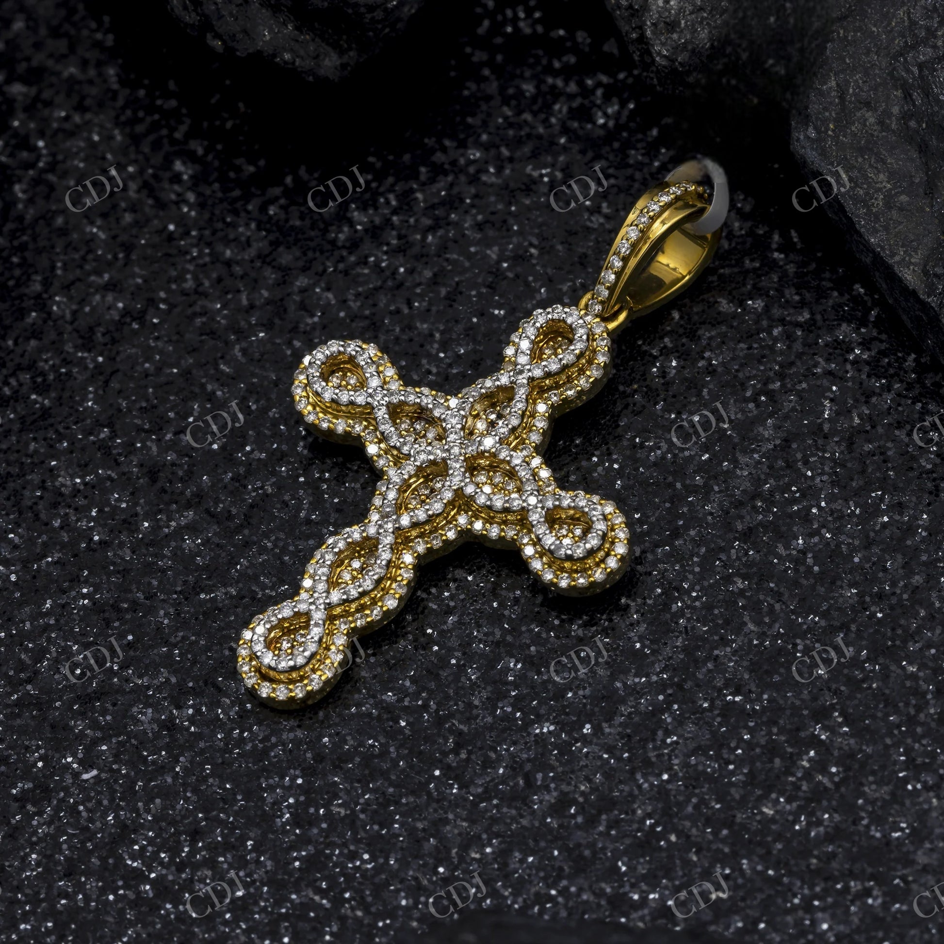 Filigree Cross Moissanite 925 Silver Pendant Hip Hop Pendent customdiamjewel