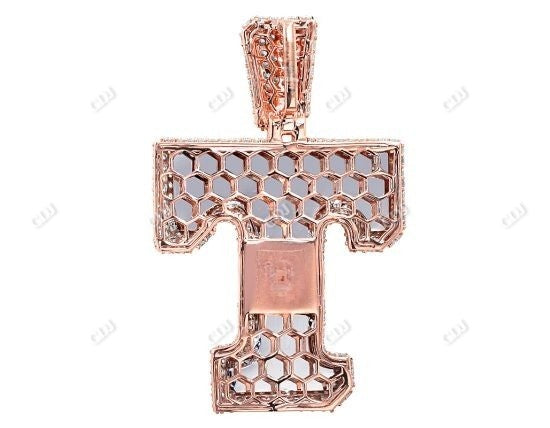S925 Silver Letter T Moissanite Diamond Initial Pendant hip hop jewelry CustomDiamJewel