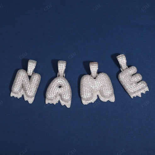 Full Iced out VVS Lab Diamond 10K Gold Alphabets Pendant hip hop jewelry CustomDiamJewel