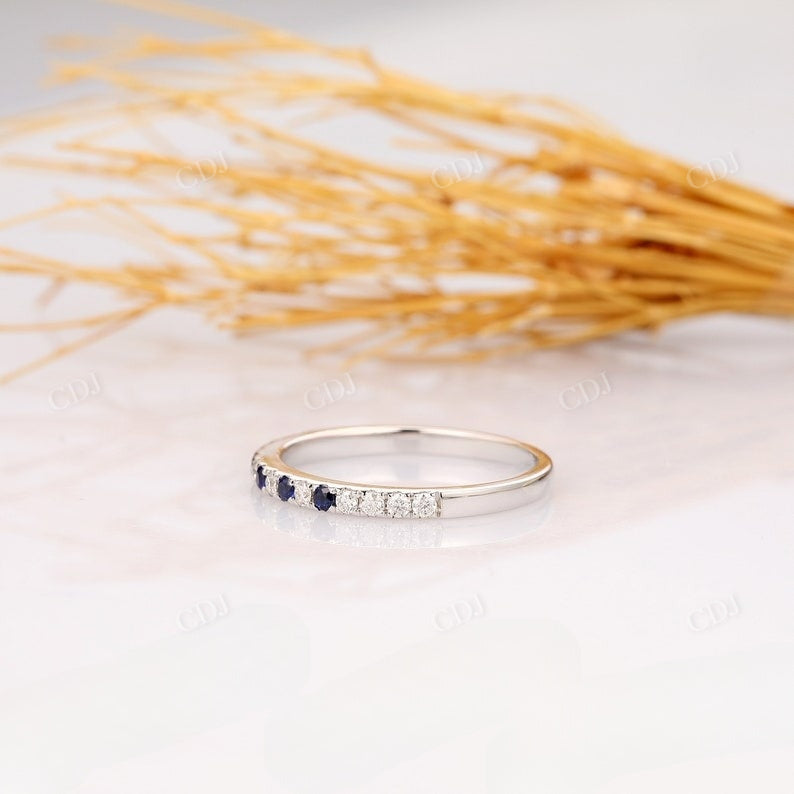 Half Eternity Sapphire Moissanite Wedding Band  customdiamjewel   