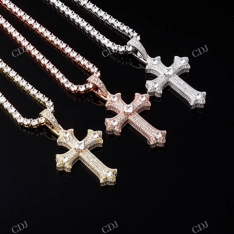 Custom Fully Iced Out Cross Diamond Pendant hip hop jewelry CustomDiamJewel