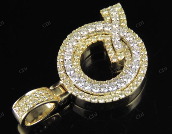 1.5" 1.5 CTW 14K Gold Real Diamond Custom 3D Initial 'Q' Letter Pendant CustomDiamJewel