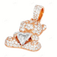 1"1.23CTW Sterling Silver Moissanite Teddy Bear Pendant CustomDiamJewel
