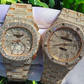 Custom Handmade Bust Down Full Rose Patek Philippe Hip Hop Watch customdiamjewel