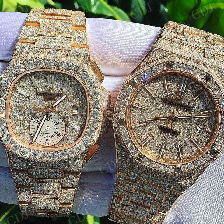 Custom Handmade Bust Down Full Rose Patek Philippe Hip Hop Watch customdiamjewel