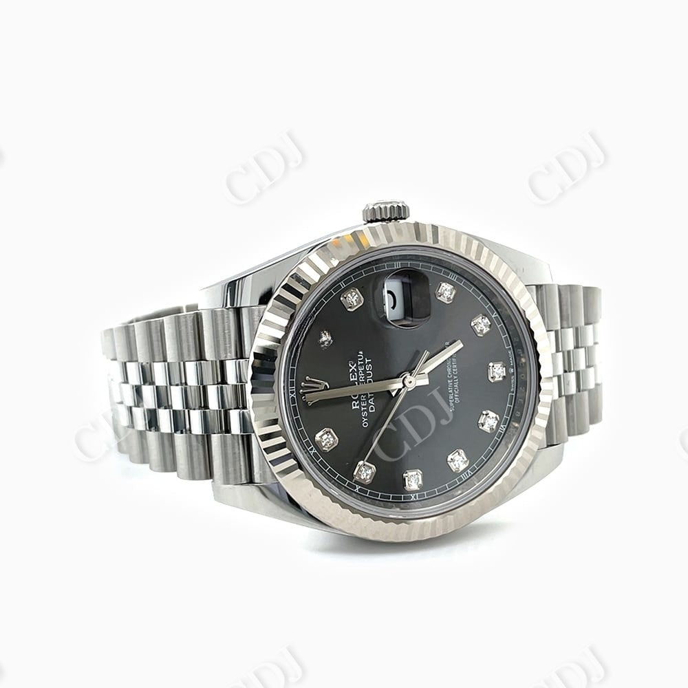 41mm Rolex Moissanite Diamond Watch customdiamjewel