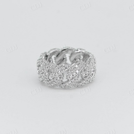 Miami Cuban Link Eternity Gold Band  customdiamjewel   