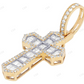 10K Gold Lab Grown Diamond 1.4 Inch Cross Pendant Hip Hop Pendent customdiamjewel