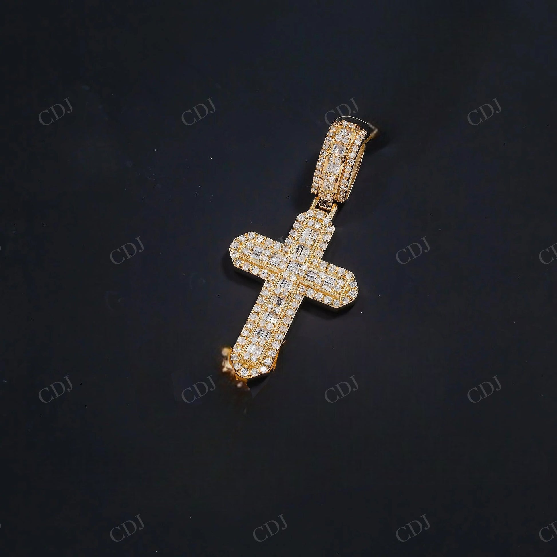 925 Sterling Silver Moissanite Baguette Iced Out Cross Pendant Hip Hop Pendent customdiamjewel