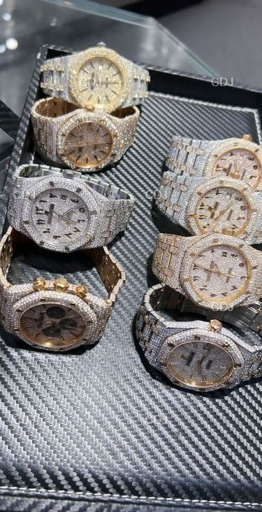 Hip Hop Fully Iced Out Moissanite Watches customdiamjewel