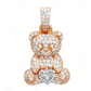 1"1.23CTW Sterling Silver Moissanite Teddy Bear Pendant CustomDiamJewel