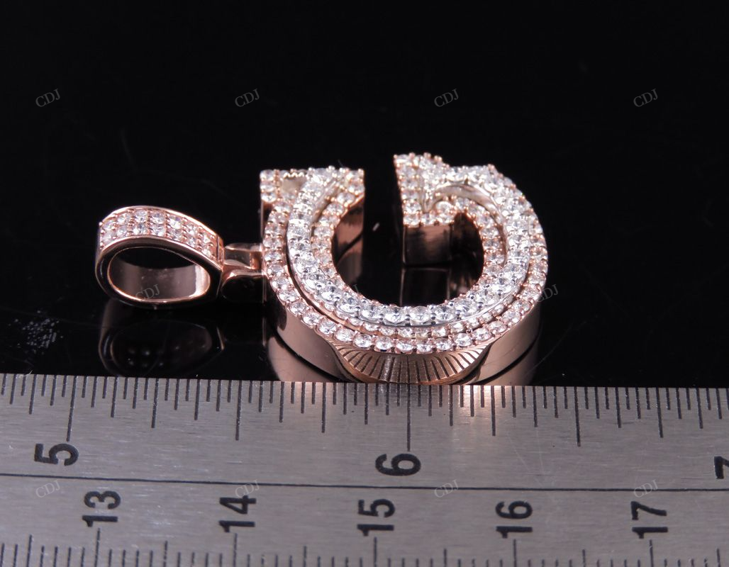 1.5" 1.8 CTW 10K Gold Natural Diamond Initial G Letter Pendant customdiamjewel