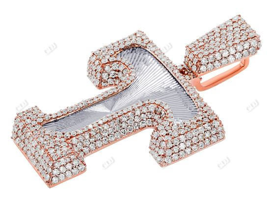 S925 Silver Letter T Moissanite Diamond Initial Pendant hip hop jewelry CustomDiamJewel