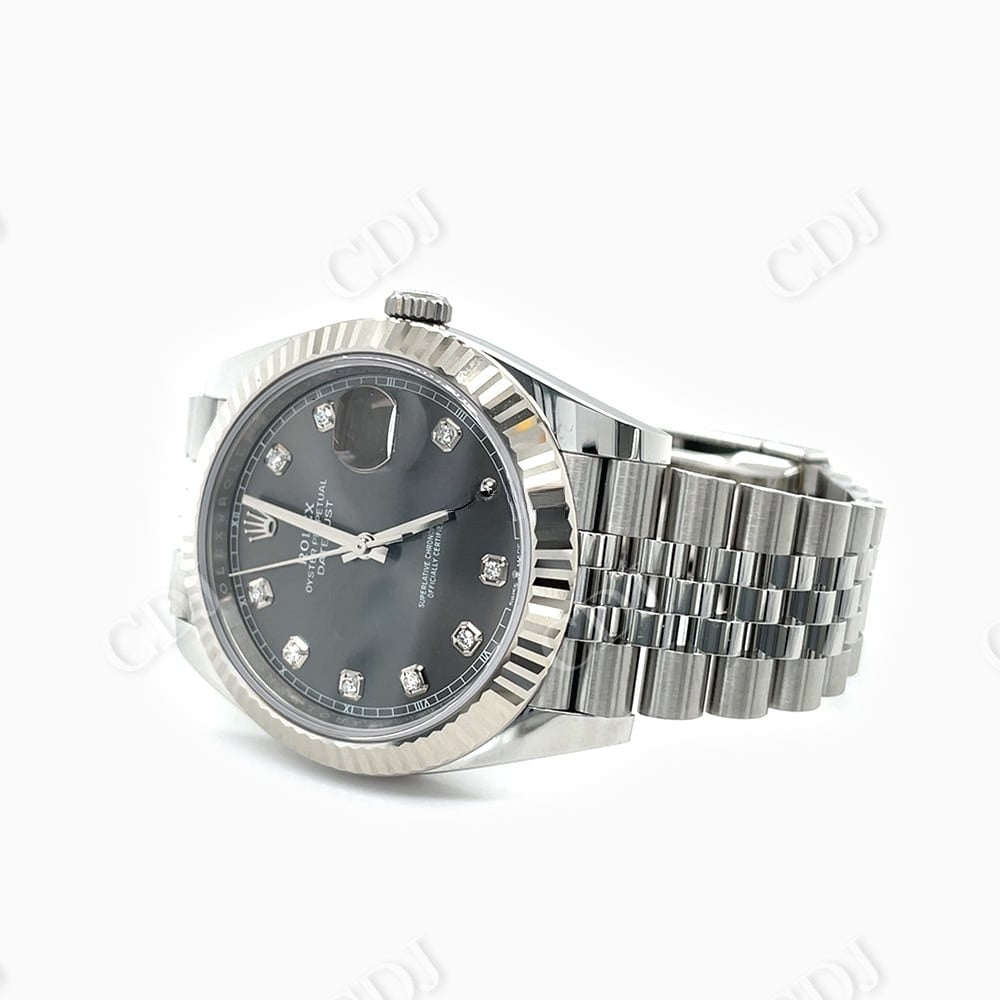 41mm Rolex Moissanite Diamond Watch customdiamjewel