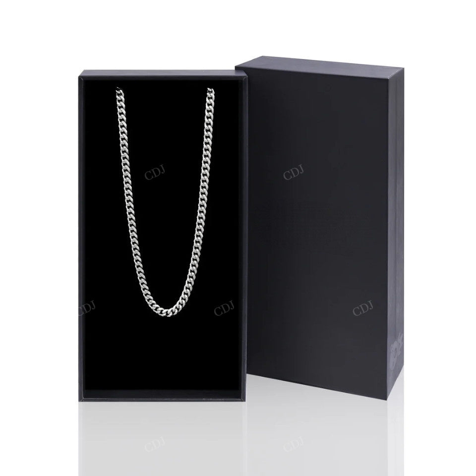 925 Sterling Silver Daily Wear Simple Cuban Link Chain For Men hip hop jewelry CustomDiamJewel