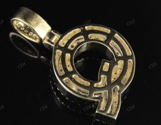 1.5" 1.5 CTW 14K Gold Real Diamond Custom 3D Initial 'Q' Letter Pendant CustomDiamJewel