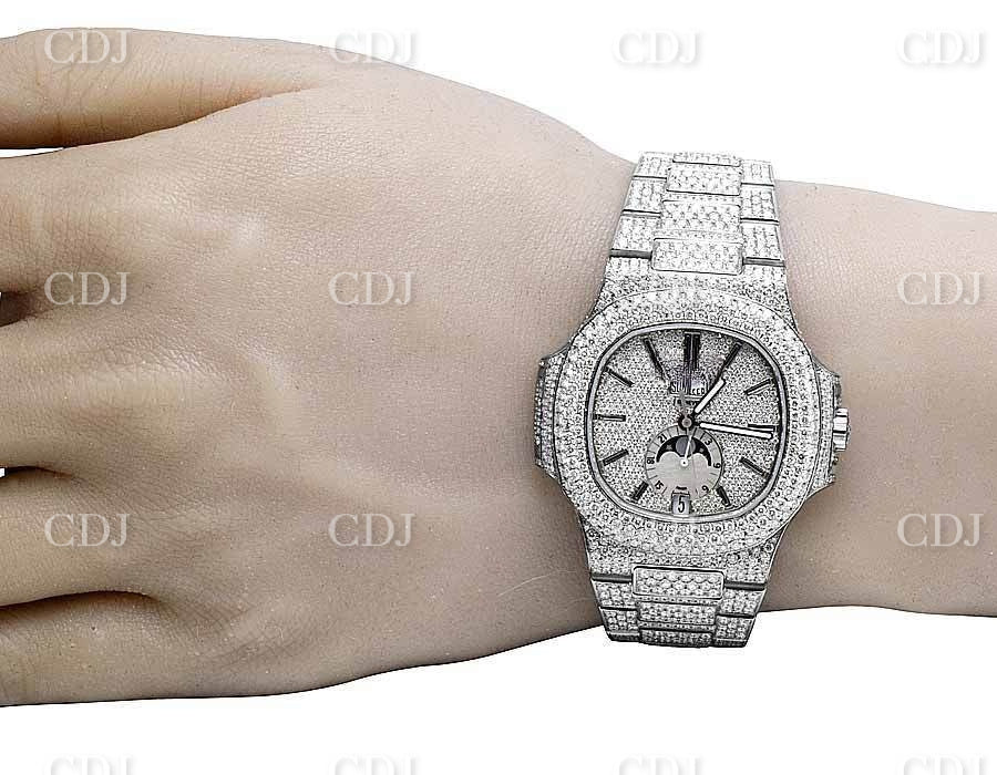 Iced Out Natural Diamond Patek Philippe Watch customdiamjewel