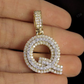 1.5" 1.5 CTW 14K Gold Real Diamond Custom 3D Initial 'Q' Letter Pendant CustomDiamJewel