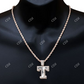S925 Silver Letter T Moissanite Diamond Initial Pendant hip hop jewelry CustomDiamJewel