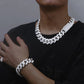 VVS D Moissanite Iced Out Miami Link Bracelet In Silver hip hop jewelry CustomDiamJewel