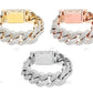 Hip Hop Style Silver Mosaic Setting Cuban Bracelet hip hop jewelry customdiamjewel