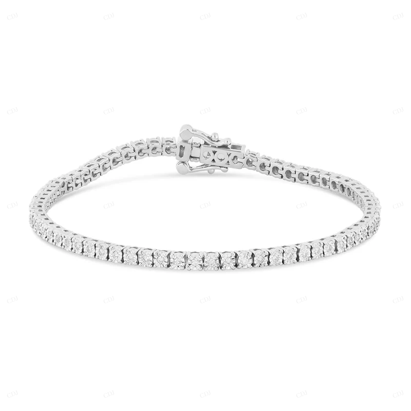 14k Gold Lab Grown Diamond Tennis Bracelets For Women CustomDiamJewel