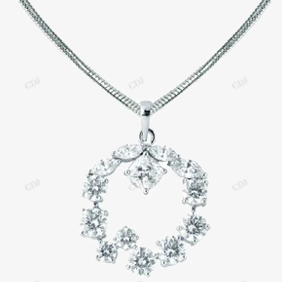 925 Silver Moissanite Marquish and Round Ring Pendant hip hop jewelry CustomDiamJewel