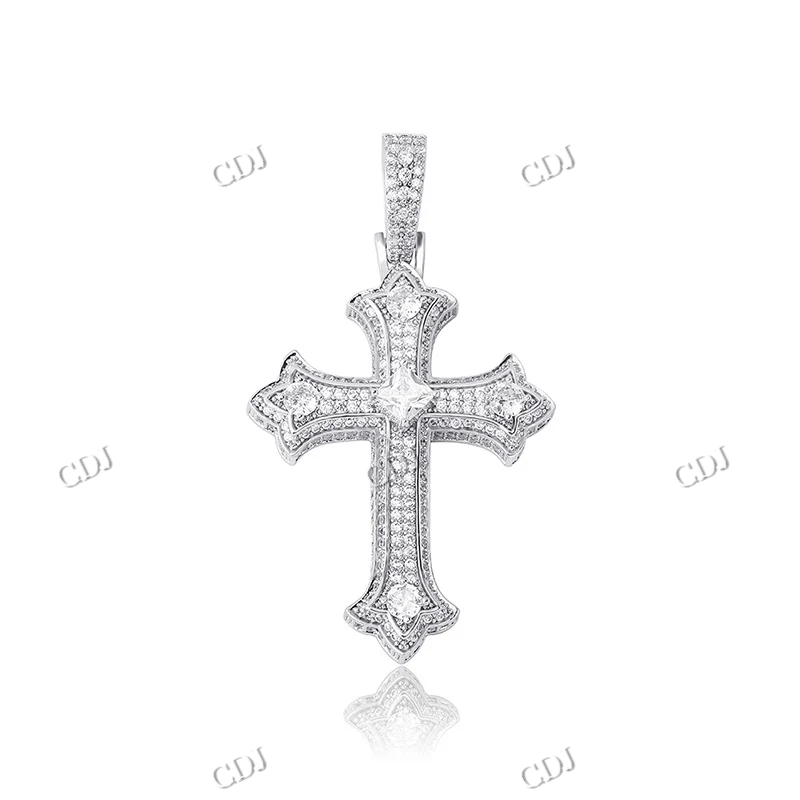 Custom Fully Iced Out Cross Diamond Pendant hip hop jewelry CustomDiamJewel