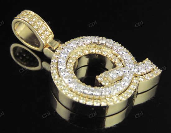 1.5" 1.5 CTW 14K Gold Real Diamond Custom 3D Initial 'Q' Letter Pendant CustomDiamJewel