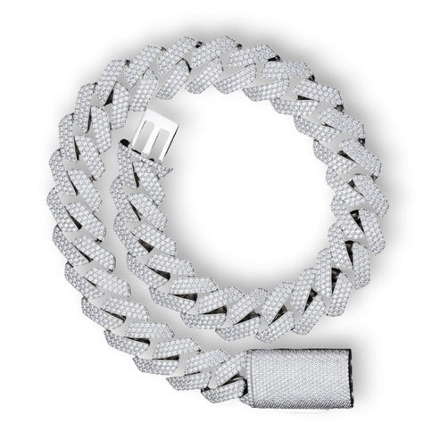 VVS D Moissanite Iced Out Miami Link Bracelet In Silver hip hop jewelry CustomDiamJewel