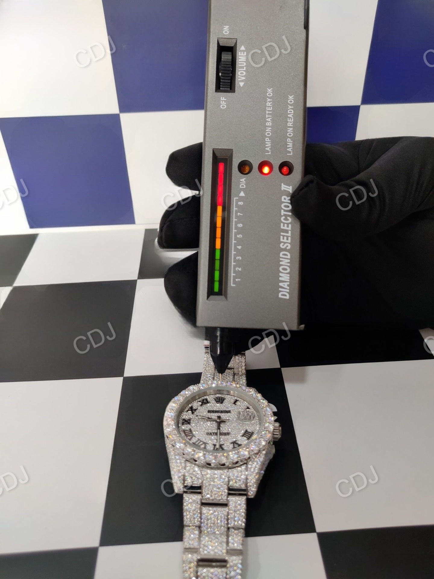 Custom Classic Full Studded Stainless Steel Automatic Roman Dial Watch customdiamjewel