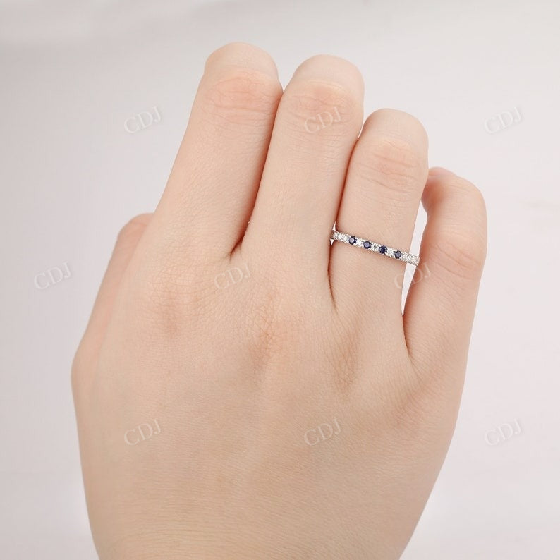 Half Eternity Sapphire Moissanite Wedding Band  customdiamjewel   
