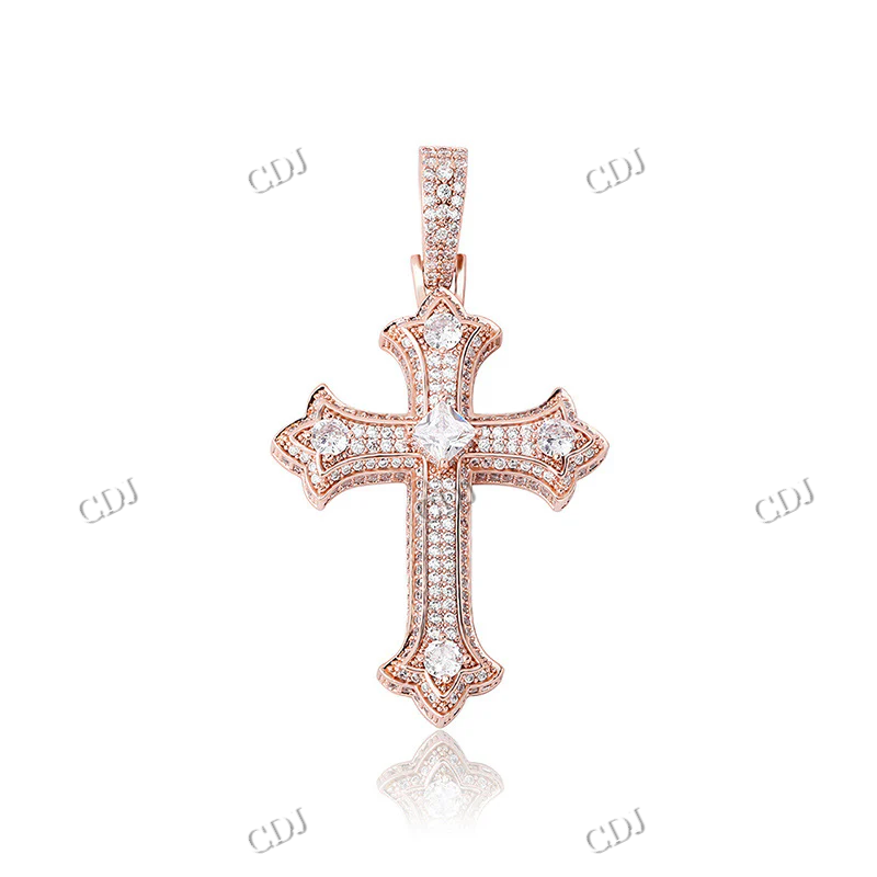 Custom Fully Iced Out Cross Diamond Pendant hip hop jewelry CustomDiamJewel
