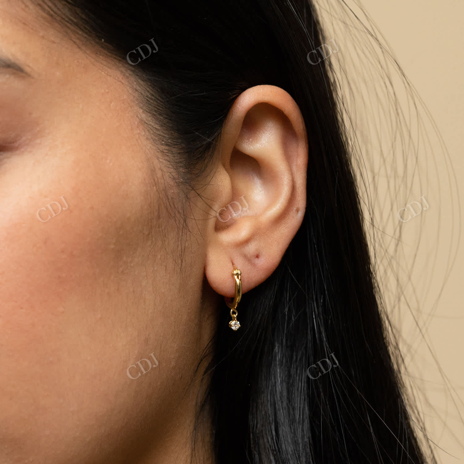 Sapphire Hoop Earrings In Gold Vermeil  customdiamjewel   