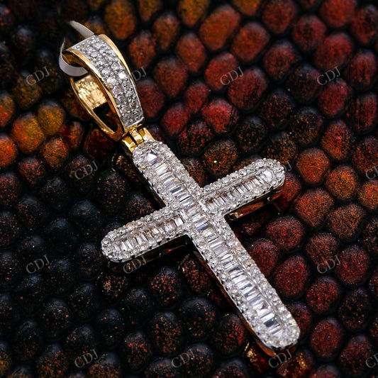 Custom Iced Out Moissanite Cross Pendant Hip Hop Pendent customdiamjewel